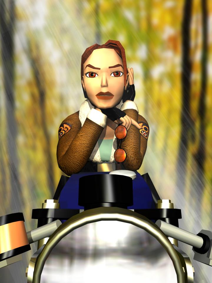 Lara Croft in moto