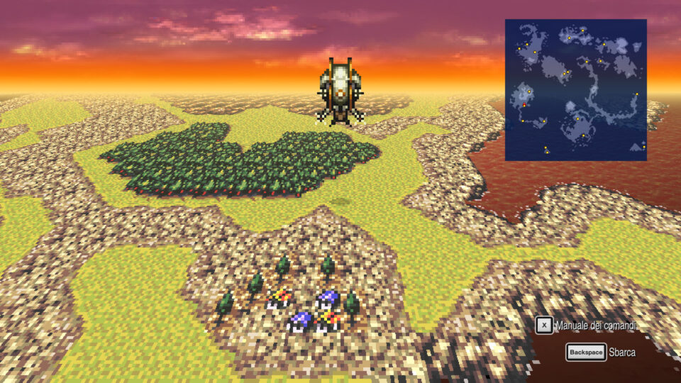 Final Fantasy 6 - Mappa del mondo (World Map) con aeronave