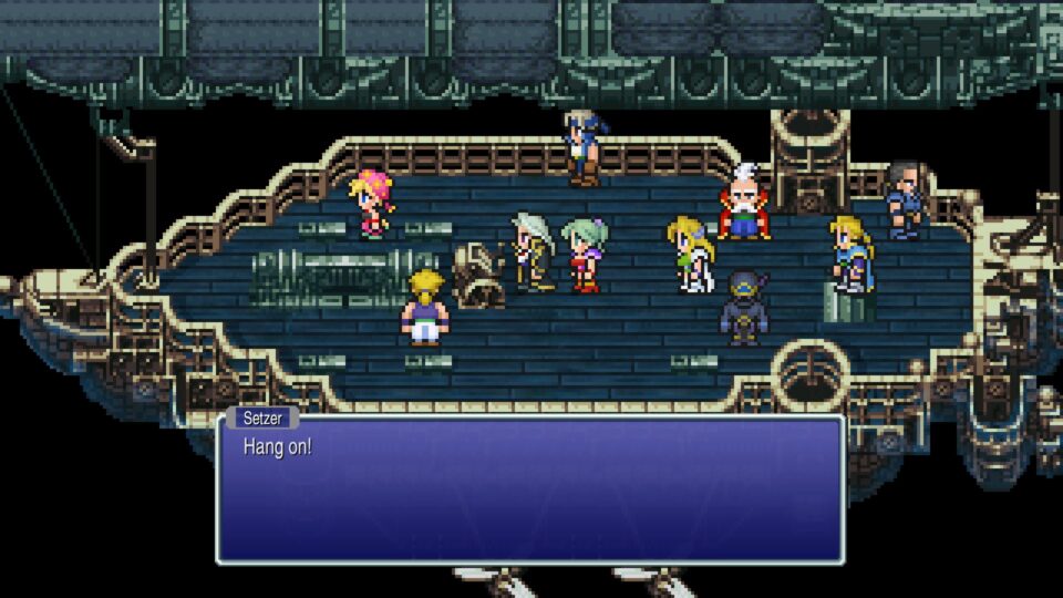 Il cast di Final Fantasy VI a bordo dell'aeronave