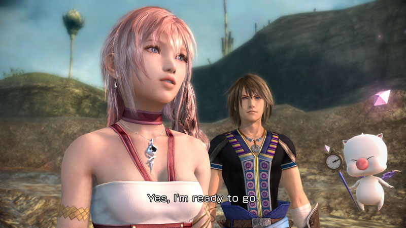 Serah, Noel e Mog pronti a partire in Final Fantasy XIII-2