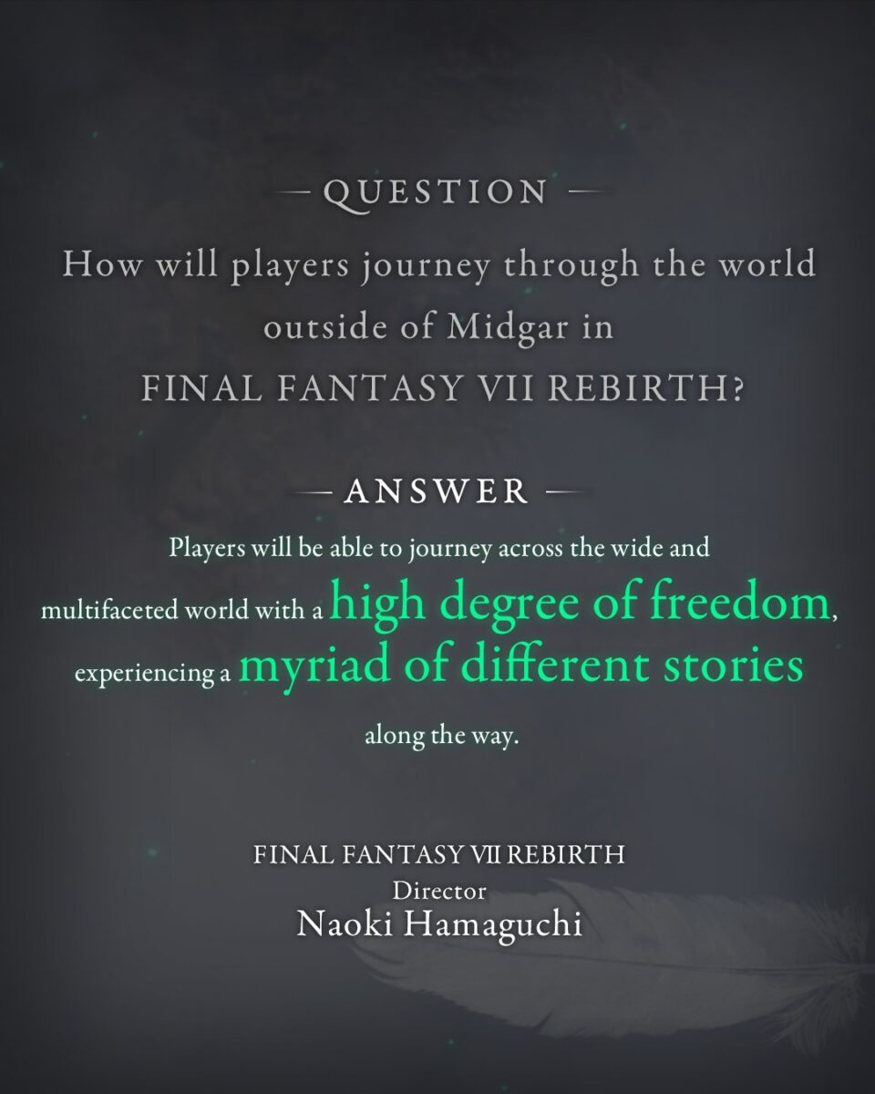 Final Fantasy 7 Rebirth - Commento degli sviluppatori