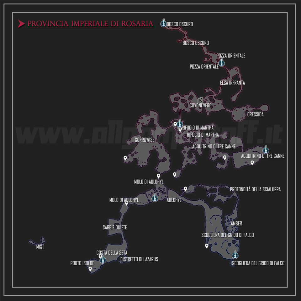 Final Fantasy XVI - Mappa della Provincia Imperiale di Rosaria