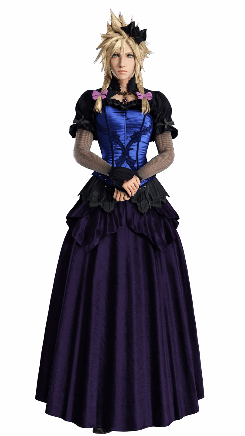 Outfit di Cloud blu e nero - FF7R